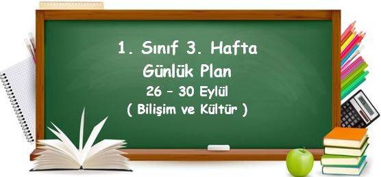 2022-2023 Eğitim Öğretim Yılı 1. Sınıf 3. Hafta Günlük Planlar